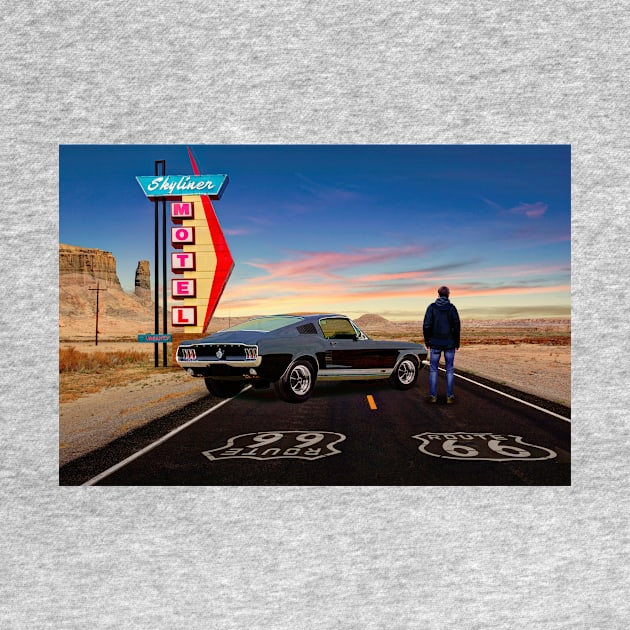 Route 66, Skyliner Motel USA by Mark Richards